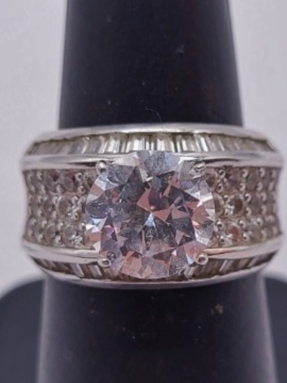 PAJ 925 Sterling Silver Bling Statement Cocktail Engagement Ring 7.3 Grams